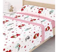 Victorio & Lucchino Juego de sábanas Infantiles Coralina, térmica para Invierno, Tacto Suave Modelo Caperucita Roja (Rojo, 105 cm)