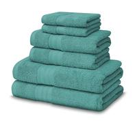 Victorio & Lucchino Juego de Toallas 100% Algodón - 2 Toallas Baño Ducha 70x140cm + 2 Toallas Lavabo 50x100cm + 2 Toallas Tocador 30x50cm - Color Verde Esmeralda
