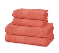 Victorio & Lucchino Juego de Toallas 100% Algodón - 2 Toallas Baño Ducha 70x140cm + 2 Toallas Lavabo 50x100cm - Color Coral