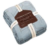 Victorio & Lucchino Manta Plaid Burn out con Borreguito Sherpa - Manta Suave para el Sofa o para Cama (VL-80514 Perla, 220x240 Cm)