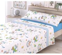 Victorio & Lucchino - Sábanas Infantiles de Coralina con Estampado de Pingüinos | Juego de 3 Piezas | Cálidas, Suaves y Aterciopeladas (Celeste Nuevo, Cama 90cm)