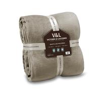 Victorio & Lucchino V&L Manta Lisa Extra-Suave 350g para Sofá para Cama. Cálida con Reverso sin Borrego. Transpirable para Invierno (80525-LINO, 220x240 cm)