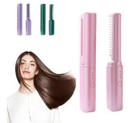 Victorious Act Comb, Victoriousact Comb, Victoriousact Hairdressing Comb, Rechargeable Victorious Hair Comb, 2-In-1 Straight & Curly, 24-Hour Long-Last Hold (Pink)