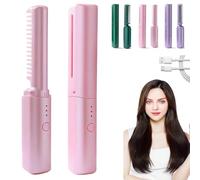 Victoriousact Comb, Victorious Act Comb, Victoriousact Latest Hairdressing Comb, Victoriouscat Hot Hair Comb, Mini Dual Purpose Curling Iron, Rechargeable Mini Hair Straightener (Pink)