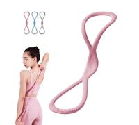 Victoriousact Resistance Bands,Figure 8 Exercise Bands for Women Men,15-35 Lbs 8 Shaped Resistance Rubber Band for Arms, Back, Shoulder Stretch with Handles,Not Break (Pink-15lbs)