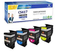 VICTORSTAR Cartuchos de tóner compatibles con CS317, CX317, CS417, CX417, CS517, CX517, capacidad estándar, 3000 páginas BK, 2300 páginas CMY para impresora Lexmark CS317dn CX317dn CS417dn CX417de
