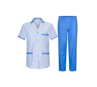 Victory Camisa raya Y PANTALÓN SANITARIOS UNISEX - T820&8312 (Azul celeste -4, M)