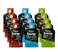 VICTORY ENDURANCE PACK 12x40g Energy Up Gel con Cafeína - 4 x 3 sabores (Cola, Mojito, Tropical). Energía rápida. Alto en Carbohidratos (ratio 2:1:1). Con Extra de Sodio. Fácil de tomar. Sin Gluten.
