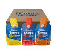 Victory Endurance PACK 12x40g Energy Up Gel sin Cafeína - Mix 3 sabores (Naranja, Sandía, Limón), Energía rápida. Alto en Carbohidratos (ratio 2:1:1). Con Extra de Sodio. Fácil de tomar. Sin Gluten.