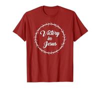 Victory in Jesus - Passover Easter Crown Thorns Praise Red Camiseta