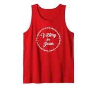 Victory in Jesus - Passover Easter Crown Thorns Praise Red Camiseta sin Mangas