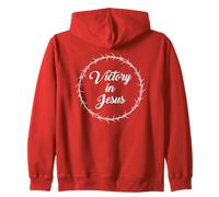 Victory in Jesus - Passover Easter Crown Thorns Praise Red Sudadera con Capucha