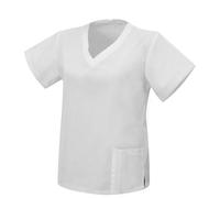 Victory KAIXUAN - Casaca Sanitaria SEÑORA Cuello Pico - Uniforme MÉDICO Enfermera Dentista ESTÉTICA Limpieza HOSTELERÍA - Serie Q818 (Blanco -2, L)