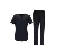 Victory KAIXUAN COMBO - Uniforme Sanitaria Unisex DE MÉDICO ESTÉTICA HOSTELERÍA - TÚNICA DE ENFERMERÍA - PIJAMA DE ESTILO SLIM - Serie G715&8314 (Negro -1, XXL)