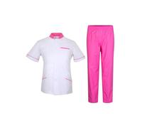Victory Uniforme Médico Enfermería Estética Auxiliar Clínica Trabajo - 701&8312 (Rosa -9, XL)