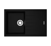 Victory V780 Deep - Fregadero de granito reversible (78 x 50 cm), color negro