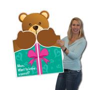 VictoryStore - Tarjetas de felicitación gigantes: tarjeta gigante para el día de la madre (oso gigante), tarjeta de 2 x 3 pies con sobre
