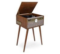 Victrola Century Signature+ Centro de música Bluetooth 6 en 1 con Reloj y pies Nuez