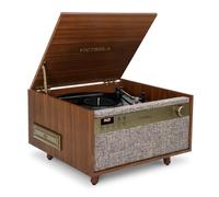 Victrola Century - Tocadiscos 6 en 1 de 3 velocidades con CD, Casete, VINYLSTREAM, Bluetooth, Entrada Auxiliar y Altavoces Integrados (Nogal)