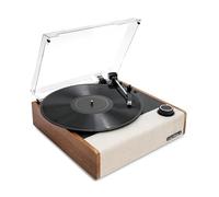 Victrola Eastwood II - Tocadiscos (Acabado Roble con Altavoces, Bluetooth 5.1 y tecnología Vinyl Stream, Reproductor de Vinilo de 3 velocidades, Cartucho de Audio Technica AT-3600LA