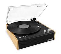 Victrola Eastwood Tocadiscos Bluetooth Dual - Tocadiscos de Vinilo de 3 velocidades con Altavoces Integrados, Negro (Nota: Solo Apto para Enchufes del Reino Unido)