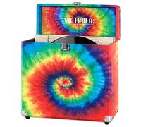 Victrola Estuche de Almacenamiento de Discos de Vinilo Vintage para más de 30 Discos, teñido Anudado