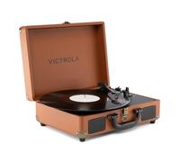 Victrola Journey II (Modelo 2025) - Tocadiscos Bluetooth portátil Tipo Maleta con Altavoces estéreo Integrados y Sonido Potente, 3 velocidades, conectividad Bluetooth bidireccional (Marrón)