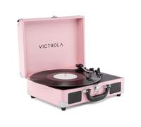 Victrola Journey II (Modelo 2025) - Tocadiscos Bluetooth portátil Tipo Maleta con Altavoces estéreo Integrados y Sonido Potente, 3 velocidades, conectividad Bluetooth bidireccional (Rosa)