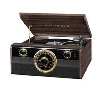 Victrola Metropolitan Mid Century - Reproductor de Discos Bluetooth 4 en 1 y Centro Multimedia con Altavoces Integrados, Tocadiscos de 3 velocidades, Radio Am/FM, transmisión inalámbrica de música