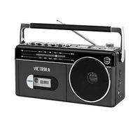 Victrola Mini Boombox Bluetooth con Reproductor de Casete, grabadora y Radio Am/FM