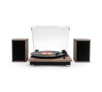 Victrola Montauk - Tocadiscos de Vinilo, Tocadiscos de 3 velocidades con par de Altavoces Bluetooth estéreo, Salida RCA y Conector de Auriculares de 3,5 mm, Cubierta Antipolvo extraíble (Acabado de