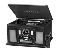 Victrola Navigator - Reproductor de Discos Bluetooth 8 en 1 con Altavoces Integrados, Tocadiscos de 3 velocidades, Reproductor de CD, Casete, Radio FM, USB, Salida RCA, Conector para Auriculares