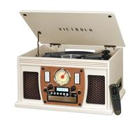 Victrola Navigator - Reproductor de Discos Bluetooth 8 en 1 con Altavoces Integrados, Tocadiscos de 3 velocidades, Reproductor de CD, Casete, Radio FM, USB, Salida RCA, Conector para Auriculares