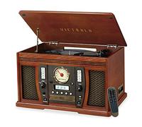 Victrola Nostalgic Aviator Wood - Centro de Entretenimiento 7 en 1 con Bluetooth, Color Caoba