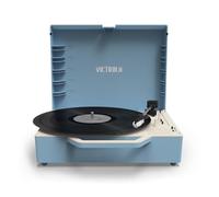 Victrola Re-Spin - Reproductor de Discos de Vinilo sostenible de Maleta, 3 velocidades (33 1/3, 45 y 78 RPM), Mesa giratoria Bluetooth impulsada por Correa con radiador de Graves Integrado, Conector