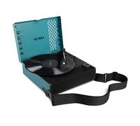 Victrola Revolution GO - Tocadiscos portátil Recargable Bluetooth de 3 velocidades con Altavoces Integrados | Azul VSC-750SB-BLU