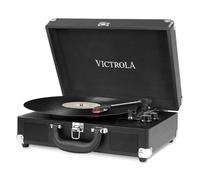 Victrola Suitcase, Tocadiscos Portátil Bluetooth 3 Velocidades, Negro