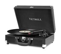 Victrola Suitcase, Tocadiscos Portátil Bluetooth 3 Velocidades, Negro
