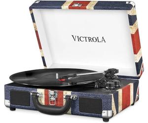 Victrola Suitcase, Tocadiscos Portátil Bluetooth 3 Velocidades, Uk Flag