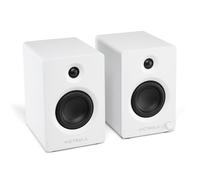 Victrola Tempo - Altavoces de estantería Bluetooth inalámbricos - Sonido envolvente, conectividad Bluetooth y transmisión multisala con tecnología Auracast, entrada USB-C para PC o laptop (Par,Blanco)