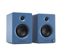 Victrola Tempo - Altavoces de estantería Bluetooth inalámbricos - Sonido envolvente, conectividad Bluetooth y transmisión multisala con tecnología Auracast™, entrada USB-C para PC o laptop (Par, Azul)