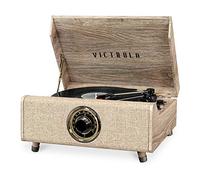 Victrola Tocadiscos Bluetooth 4 en 1 Highland con Tocadiscos de 3 velocidades con Radio FM (VTA..