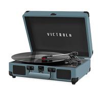 Victrola Tocadiscos de Maleta portátil Bluetooth Vintage de 3 velocidades con Altavoces Integrados | Sonido de Audio Mejorado | Rojo, Número de Modelo: VSC-550BT-SMG