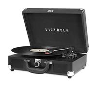 Victrola Tocadiscos portátil Vintage de Maleta con Bluetooth de 3 velocidades con Altavoces Integrados, Sonido de Audio Mejorado para Tocadiscos, Negro, número de Modelo: VSC-550BT-BLK