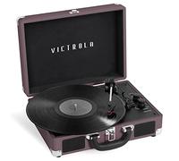 Victrola Tocadiscos portátil vintage de maleta con Bluetooth de 3 velocidades con altavoces integrados, sonido de audio mejorado para tocadiscos, incluye lápiz capacitivo adicional, magenta, número de