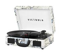 Victrola Tocadiscos Vintage de Maleta Bluetooth de 3 velocidades con Altavoces, Mapa Retro