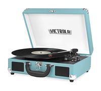 Victrola Tocadiscos Vintage de Maleta con Bluetooth de 3 velocidades con Altavoces, Turquesa Aguamarina