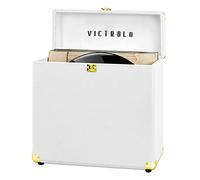 Victrola Vintage Vinyl Record Storage and Carrying Case, Fits All Standard Records - 33 1/3, 45 y 78 RPM, Holds 30 álbums, Perfect for Your Treasured Record Collection, White, 1SFA (VSC-20-WHT),