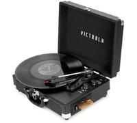 Victrola VSC-500BTC-BLK - Tocadiscos de Maleta de Vinilo con Casete, conectividad Bluetooth, 14 x 11 x 5 Pulgadas, Color Negro
