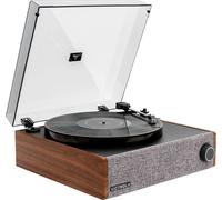 Victrola Eastwood LP - Tocadiscos Bluetooth de 3 velocidades con cápsula MM Audio-Technica AT-3600L, Salida Bluetooth Vinyl Stream, Altavoz Flotante Antideslizante y Salidas RCA y de 3,5 mm (Nogal)